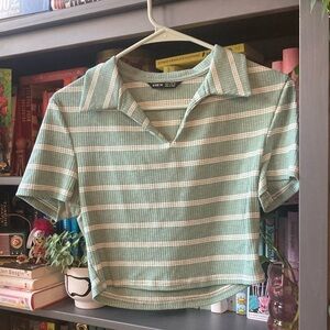 Shein Green Striped Women's Top